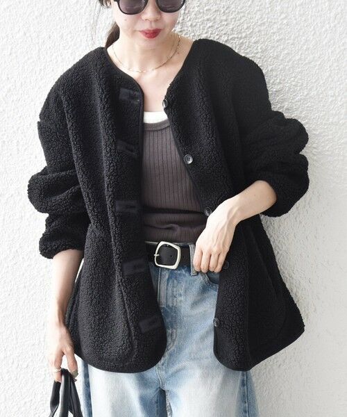 SHIPS / シップス ブルゾン | 《追加予約》SHIPS any:〈洗濯機可能〉ボア フリース 2WAY フーディー ブルゾン | 詳細3