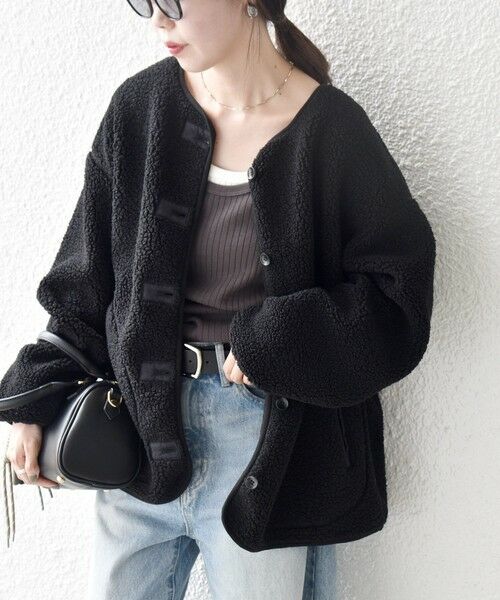 SHIPS / シップス ブルゾン | 《追加予約》SHIPS any:〈洗濯機可能〉ボア フリース 2WAY フーディー ブルゾン | 詳細6