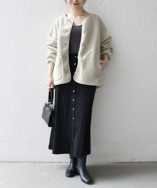 SHIPS / シップス ブルゾン | 《追加予約》SHIPS any:〈洗濯機可能〉ボア フリース 2WAY フーディー ブルゾン | 詳細13