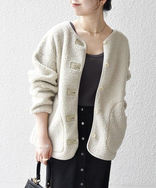 SHIPS / シップス ブルゾン | 《追加予約》SHIPS any:〈洗濯機可能〉ボア フリース 2WAY フーディー ブルゾン | 詳細15