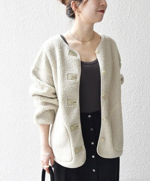 SHIPS / シップス ブルゾン | 《追加予約》SHIPS any:〈洗濯機可能〉ボア フリース 2WAY フーディー ブルゾン | 詳細16