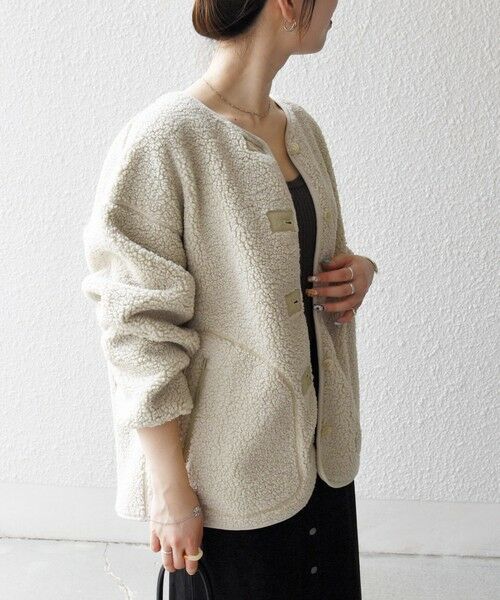 SHIPS / シップス ブルゾン | 《追加予約》SHIPS any:〈洗濯機可能〉ボア フリース 2WAY フーディー ブルゾン | 詳細17