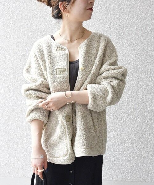 SHIPS / シップス ブルゾン | 《追加予約》SHIPS any:〈洗濯機可能〉ボア フリース 2WAY フーディー ブルゾン | 詳細19