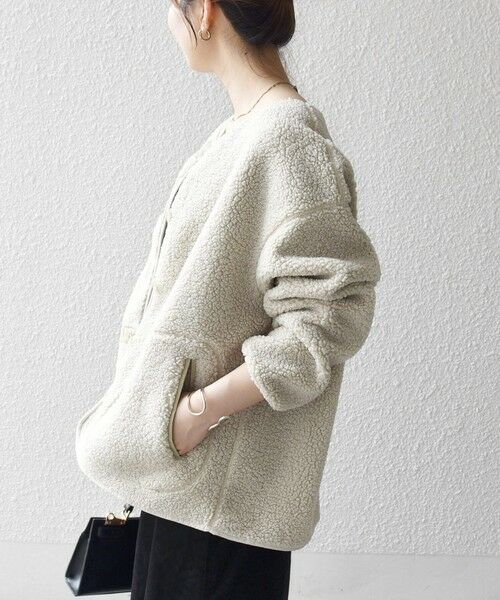 SHIPS / シップス ブルゾン | 《追加予約》SHIPS any:〈洗濯機可能〉ボア フリース 2WAY フーディー ブルゾン | 詳細20