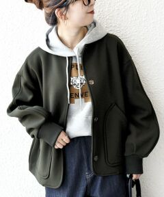 SHIPS / シップス ブルゾン | SHIPS any:〈洗濯機可能〉ダンボール ノーカラー コンパクト ブルゾン