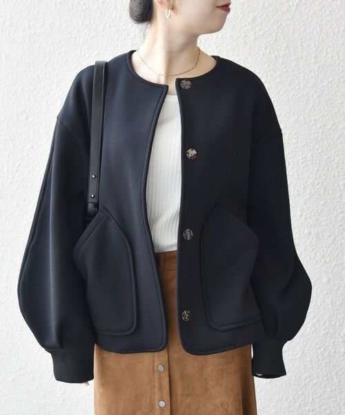 SHIPS / シップス ブルゾン | SHIPS any:〈洗濯機可能〉ダンボール ノーカラー コンパクト ブルゾン | 詳細11