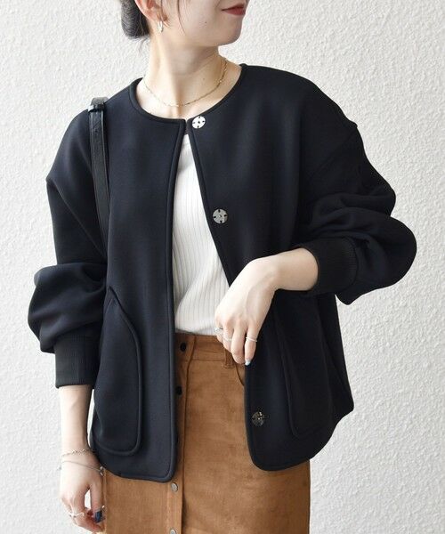 SHIPS / シップス ブルゾン | SHIPS any:〈洗濯機可能〉ダンボール ノーカラー コンパクト ブルゾン | 詳細3