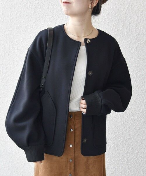 SHIPS / シップス ブルゾン | SHIPS any:〈洗濯機可能〉ダンボール ノーカラー コンパクト ブルゾン | 詳細5