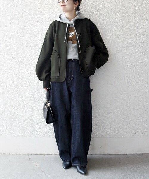 SHIPS / シップス ブルゾン | SHIPS any:〈洗濯機可能〉ダンボール ノーカラー コンパクト ブルゾン | 詳細15