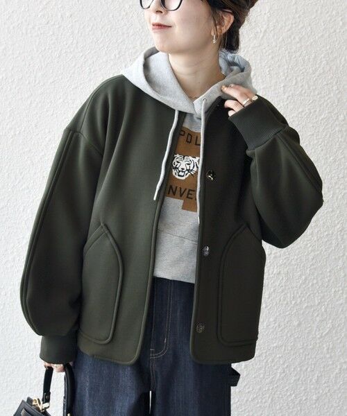 SHIPS / シップス ブルゾン | SHIPS any:〈洗濯機可能〉ダンボール ノーカラー コンパクト ブルゾン | 詳細19