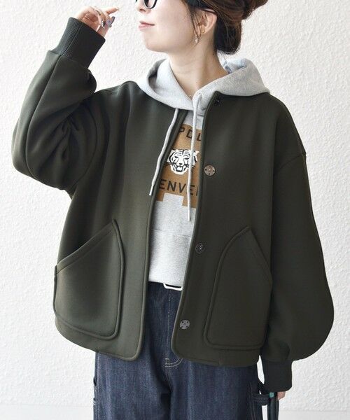 SHIPS / シップス ブルゾン | SHIPS any:〈洗濯機可能〉ダンボール ノーカラー コンパクト ブルゾン | 詳細24