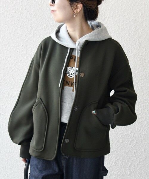 SHIPS / シップス ブルゾン | SHIPS any:〈洗濯機可能〉ダンボール ノーカラー コンパクト ブルゾン | 詳細25