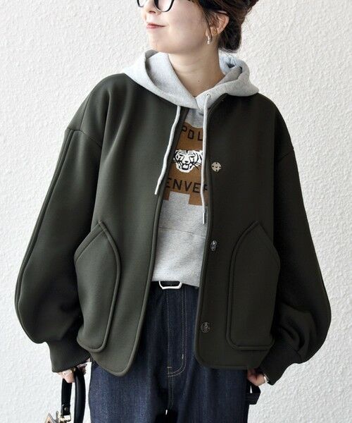 SHIPS / シップス ブルゾン | SHIPS any:〈洗濯機可能〉ダンボール ノーカラー コンパクト ブルゾン | 詳細26