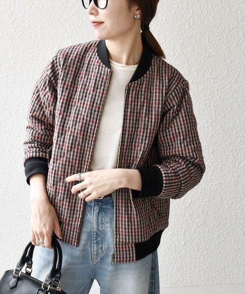 SHIPS / シップス ブルゾン | SHIPS any: キルティング チェック バーシティ ブルゾン | 詳細7