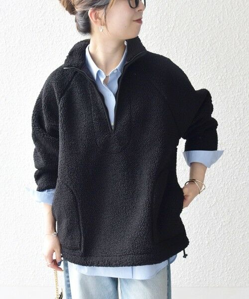 SHIPS / シップス カットソー | 《一部追加予約》SHIPS any:〈洗濯機可能〉ボア フリース ハーフジップ プルオーバー | 詳細3