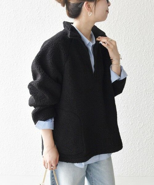 SHIPS / シップス カットソー | 《一部追加予約》SHIPS any:〈洗濯機可能〉ボア フリース ハーフジップ プルオーバー | 詳細4