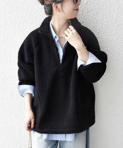 SHIPS / シップス カットソー | 《一部追加予約》SHIPS any:〈洗濯機可能〉ボア フリース ハーフジップ プルオーバー | 詳細6
