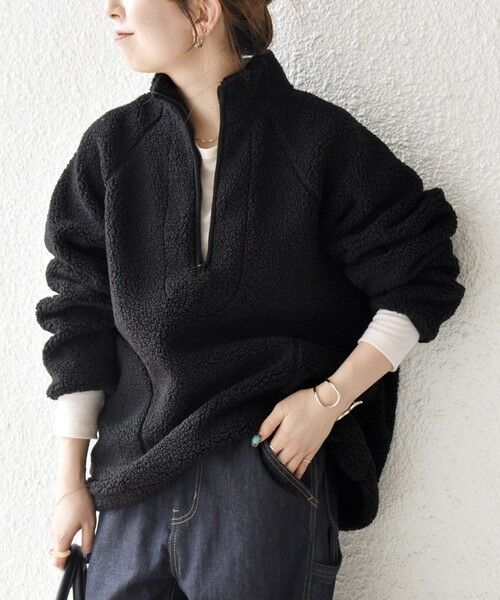 SHIPS / シップス カットソー | 《一部追加予約》SHIPS any:〈洗濯機可能〉ボア フリース ハーフジップ プルオーバー | 詳細7