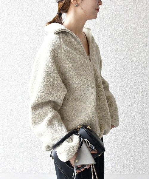 SHIPS / シップス カットソー | 《一部追加予約》SHIPS any:〈洗濯機可能〉ボア フリース ハーフジップ プルオーバー | 詳細13