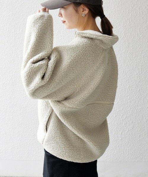 SHIPS / シップス カットソー | 《一部追加予約》SHIPS any:〈洗濯機可能〉ボア フリース ハーフジップ プルオーバー | 詳細15