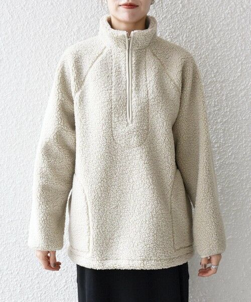 SHIPS / シップス カットソー | 《一部追加予約》SHIPS any:〈洗濯機可能〉ボア フリース ハーフジップ プルオーバー | 詳細25