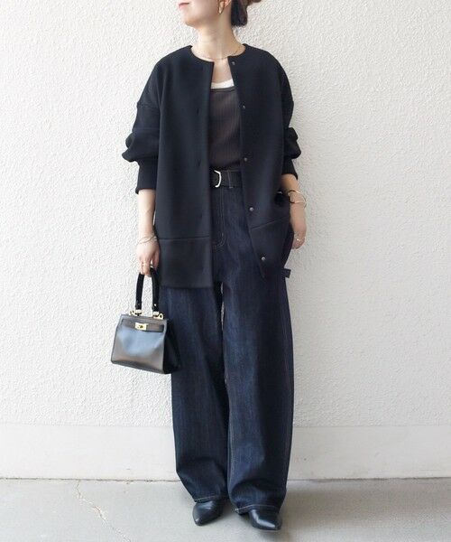 SHIPS / シップス ノーカラージャケット | 【WEB限定】SHIPS any:〈洗濯機可能〉ダンボール コクーン ノーカラー コート | 詳細9