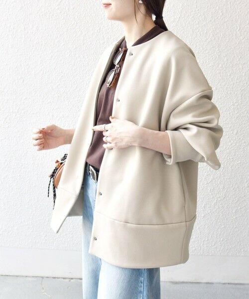 SHIPS / シップス ノーカラージャケット | 【WEB限定】SHIPS any:〈洗濯機可能〉ダンボール コクーン ノーカラー コート | 詳細24