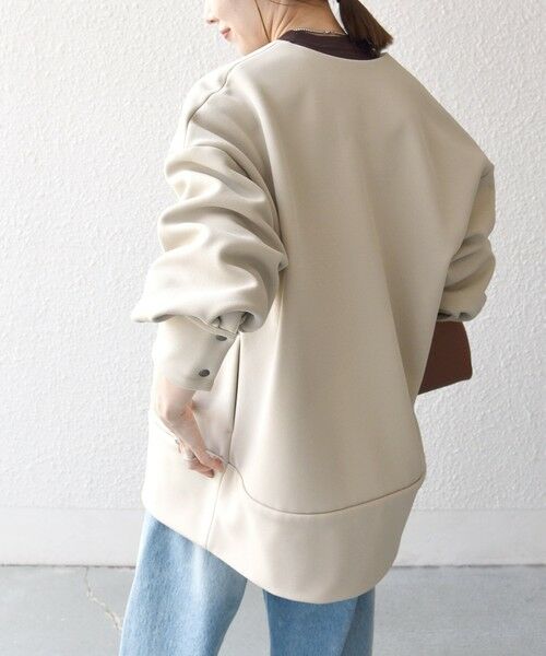 SHIPS / シップス ノーカラージャケット | 【WEB限定】SHIPS any:〈洗濯機可能〉ダンボール コクーン ノーカラー コート | 詳細25