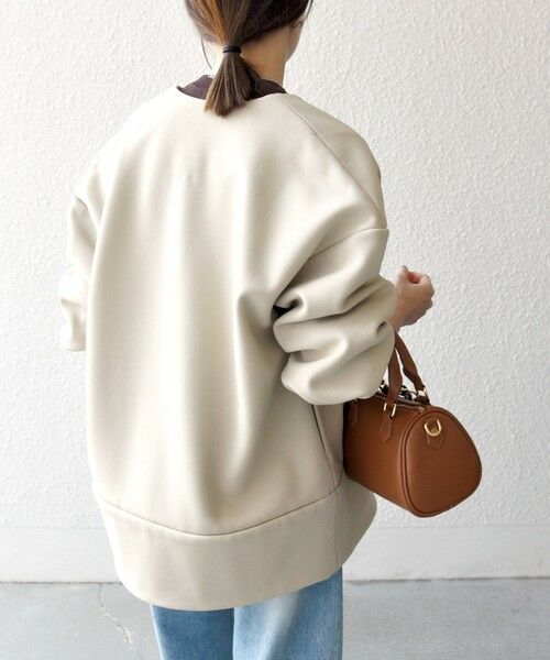 SHIPS / シップス ノーカラージャケット | 【WEB限定】SHIPS any:〈洗濯機可能〉ダンボール コクーン ノーカラー コート | 詳細26