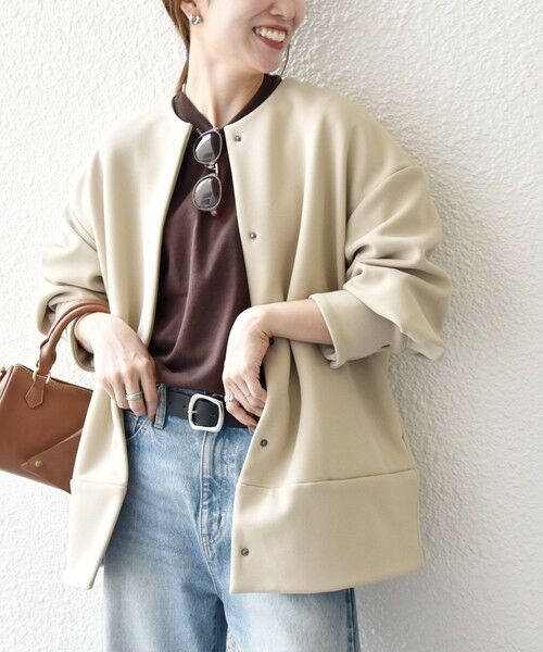 SHIPS / シップス ノーカラージャケット | 【WEB限定】SHIPS any:〈洗濯機可能〉ダンボール コクーン ノーカラー コート | 詳細29