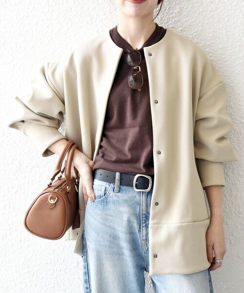 SHIPS / シップス ノーカラージャケット | 【WEB限定】SHIPS any:〈洗濯機可能〉ダンボール コクーン ノーカラー コート | 詳細30