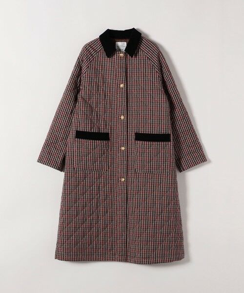 SHIPS / シップス ステンカラーコート | SHIPS any: キルティング チェック ステンカラー Aライン ロング コート | 詳細10