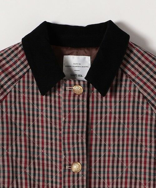 SHIPS / シップス ステンカラーコート | SHIPS any: キルティング チェック ステンカラー Aライン ロング コート | 詳細11