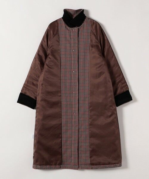 SHIPS / シップス ステンカラーコート | SHIPS any: キルティング チェック ステンカラー Aライン ロング コート | 詳細16