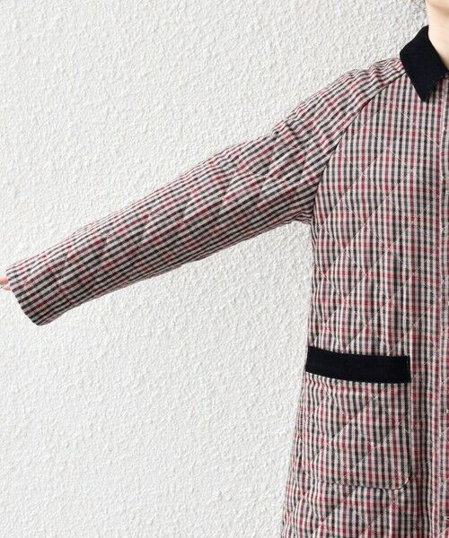 SHIPS / シップス ステンカラーコート | SHIPS any: キルティング チェック ステンカラー Aライン ロング コート | 詳細22