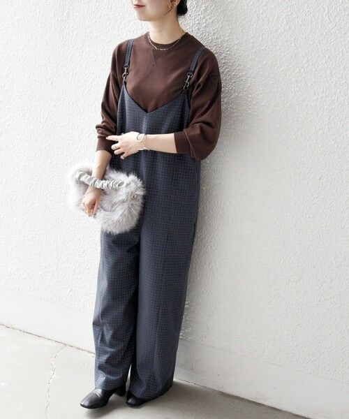 SHIPS for women/シップスウィメン SHIPS any:〈洗濯機可能〉ガンクラブ チェック サロペット パンツ ブルー ONE SIZE