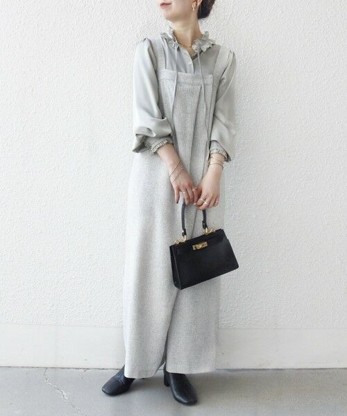 SHIPS / シップス サロペット・オールインワン | SHIPS any:〈洗濯機可能〉ツイード ライク サロペット［NAVY BLUE］ | 詳細1