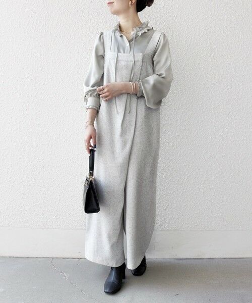 SHIPS / シップス サロペット・オールインワン | SHIPS any:〈洗濯機可能〉ツイード ライク サロペット［NAVY BLUE］ | 詳細7