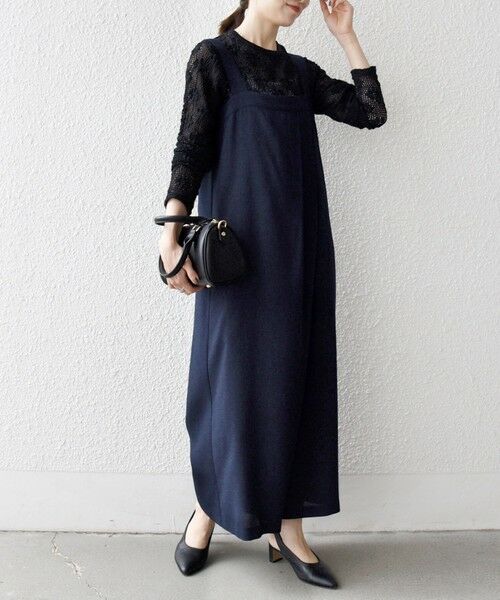 SHIPS / シップス サロペット・オールインワン | SHIPS any:〈洗濯機可能〉ツイード ライク サロペット［NAVY BLUE］ | 詳細22