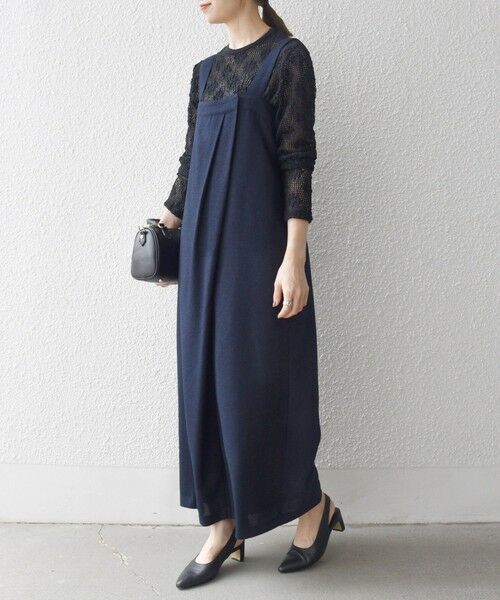 SHIPS / シップス サロペット・オールインワン | SHIPS any:〈洗濯機可能〉ツイード ライク サロペット［NAVY BLUE］ | 詳細25