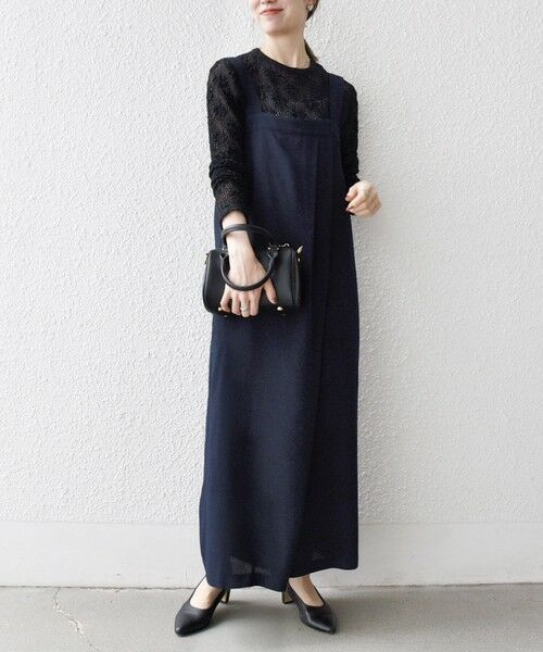 SHIPS / シップス サロペット・オールインワン | SHIPS any:〈洗濯機可能〉ツイード ライク サロペット［NAVY BLUE］ | 詳細26