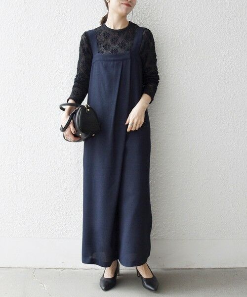 SHIPS / シップス サロペット・オールインワン | SHIPS any:〈洗濯機可能〉ツイード ライク サロペット［NAVY BLUE］ | 詳細21