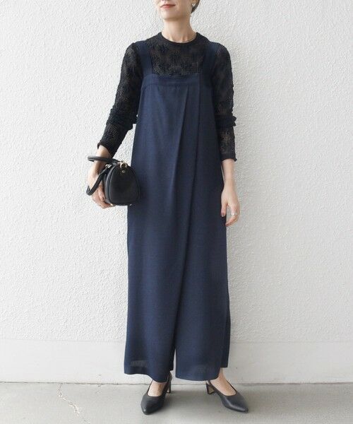 SHIPS for women/シップスウィメン SHIPS any:〈洗濯機可能〉ツイード ライク サロペット［NAVY BLUE］ ネイビー ONE SIZE