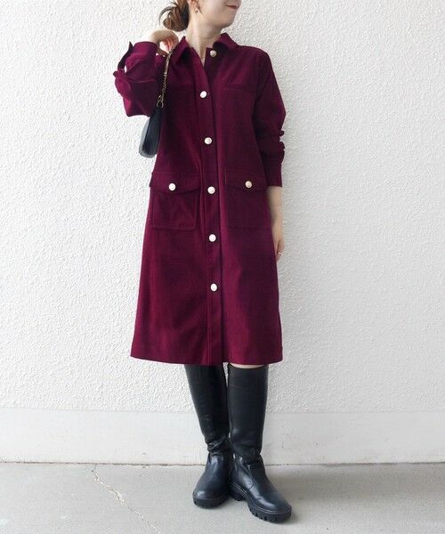 SHIPS / シップス ミニ丈・ひざ丈ワンピース | SHIPS any:〈手洗い可能〉コーデュロイ シャツ ジャケット ワンピース | 詳細1