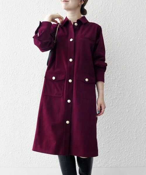 SHIPS / シップス ミニ丈・ひざ丈ワンピース | SHIPS any:〈手洗い可能〉コーデュロイ シャツ ジャケット ワンピース | 詳細2