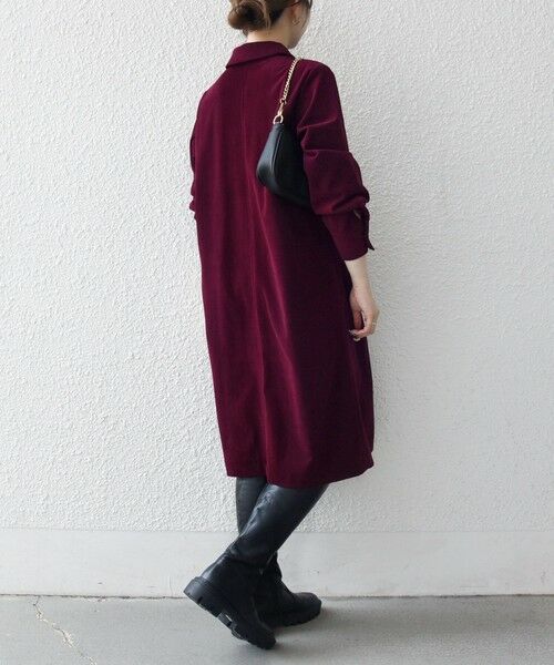 SHIPS / シップス ミニ丈・ひざ丈ワンピース | SHIPS any:〈手洗い可能〉コーデュロイ シャツ ジャケット ワンピース | 詳細4