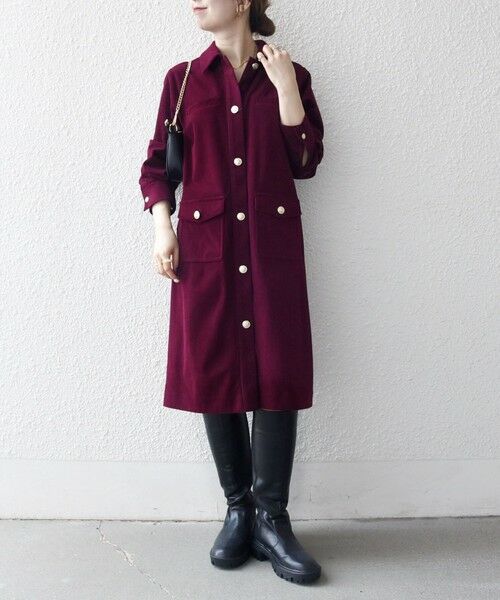 SHIPS / シップス ミニ丈・ひざ丈ワンピース | SHIPS any:〈手洗い可能〉コーデュロイ シャツ ジャケット ワンピース | 詳細6