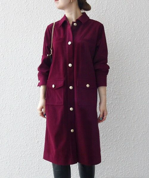 SHIPS / シップス ミニ丈・ひざ丈ワンピース | SHIPS any:〈手洗い可能〉コーデュロイ シャツ ジャケット ワンピース | 詳細7