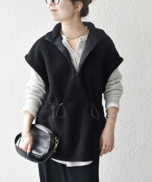 SHIPS / シップス ダウンジャケット・ベスト | SHIPS any:〈洗濯機可能〉ボア フリース スタンド ベスト | 詳細10