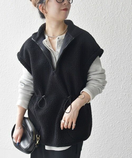 SHIPS / シップス ダウンジャケット・ベスト | SHIPS any:〈洗濯機可能〉ボア フリース スタンド ベスト | 詳細3